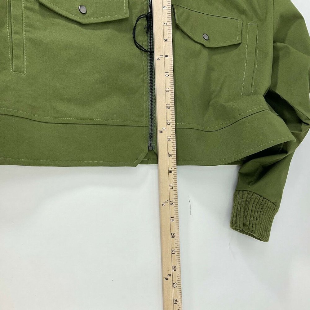 Tularosa Jacket Women Size Small Johnnie Army Green Sherpa Collar Crop $228 Nwot - Picture 9 of 9